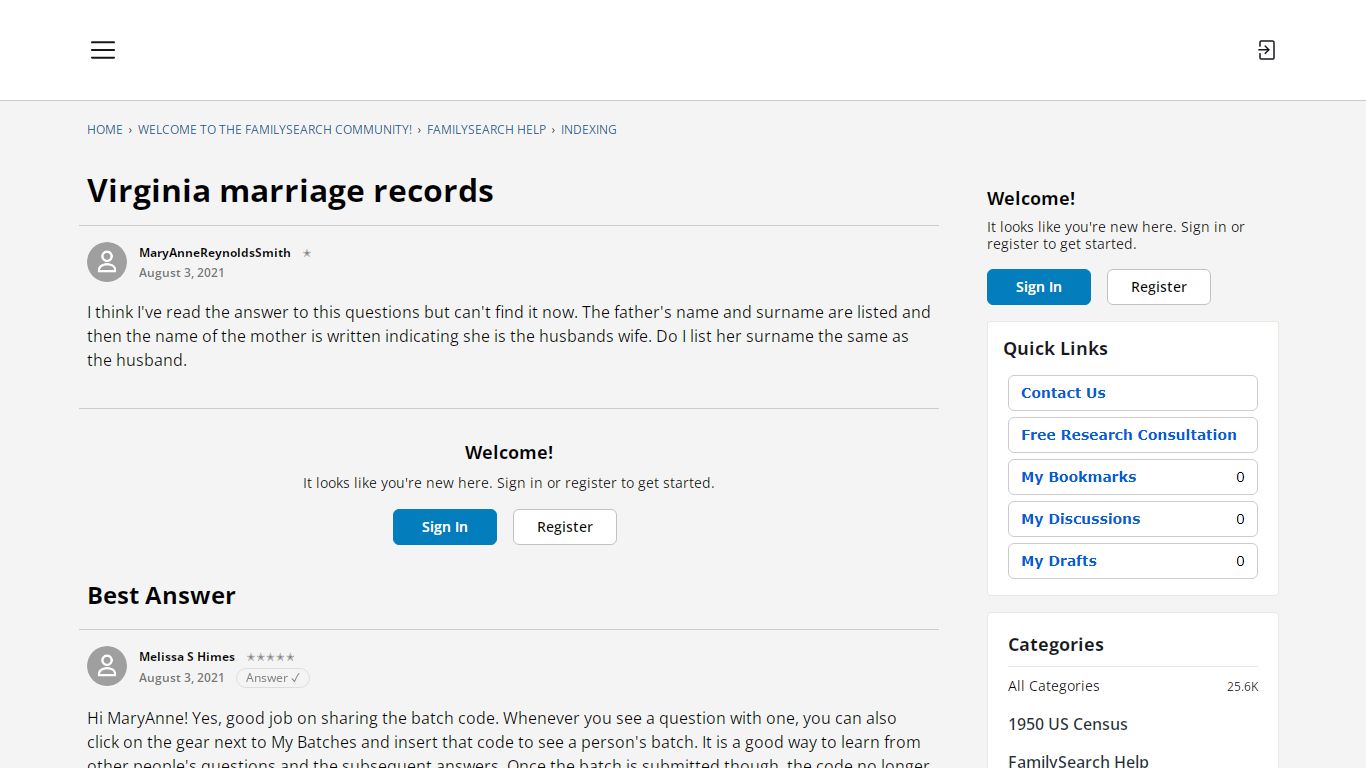 Virginia marriage records — FamilySearch Community
